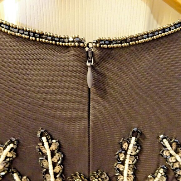 Adrianna Papell Beaded Gown‎ Sz 6 Purple Sleeveless Formal Evening Dress - Picture 7 of 11